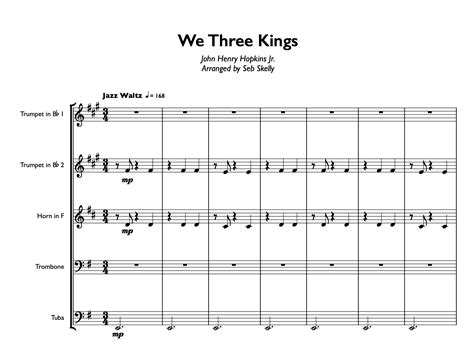 We Three Kings For Brass Quintet